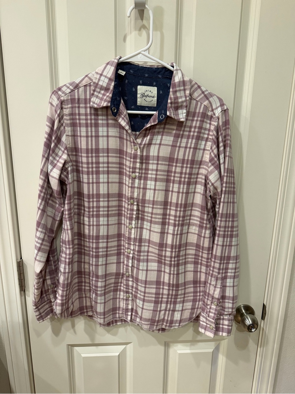 Jachs Plaid Button-Down Shirt in Mauve and White